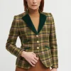 Vetones Blazer Jacket In Dark Green Plaid