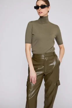 Viva Modal Knit Top In Olive