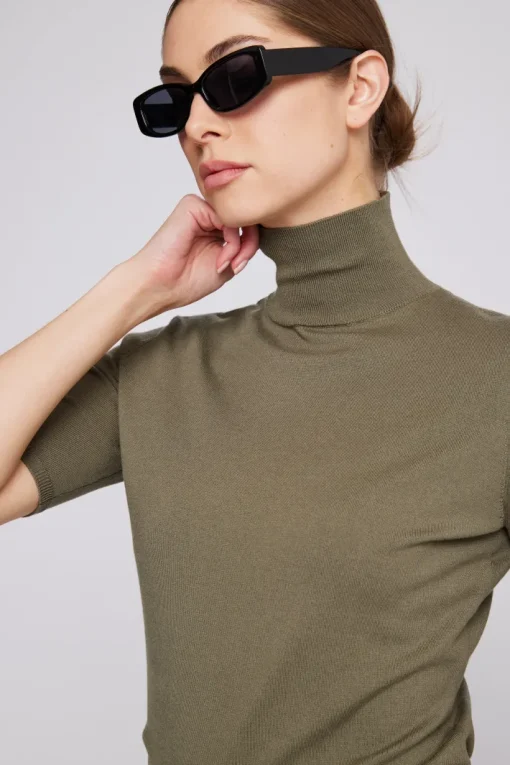 Viva Modal Knit Top In Olive