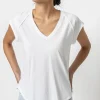 V-Neck Raglan Tee In White