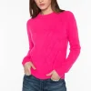 Wandering Cable Crew Neck Sweater In Rosetta