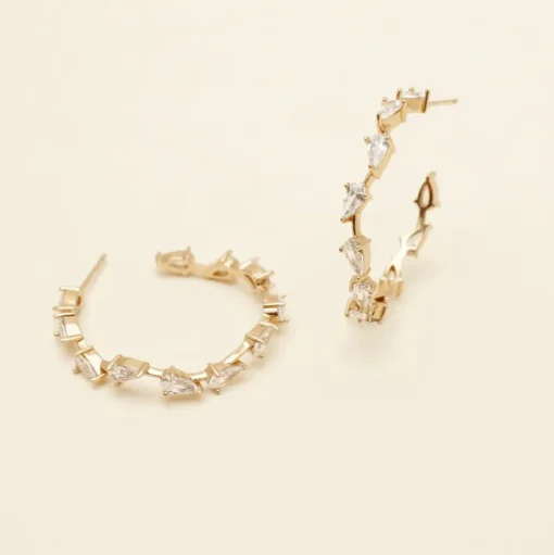 Worth Hoops In Gold/Clear